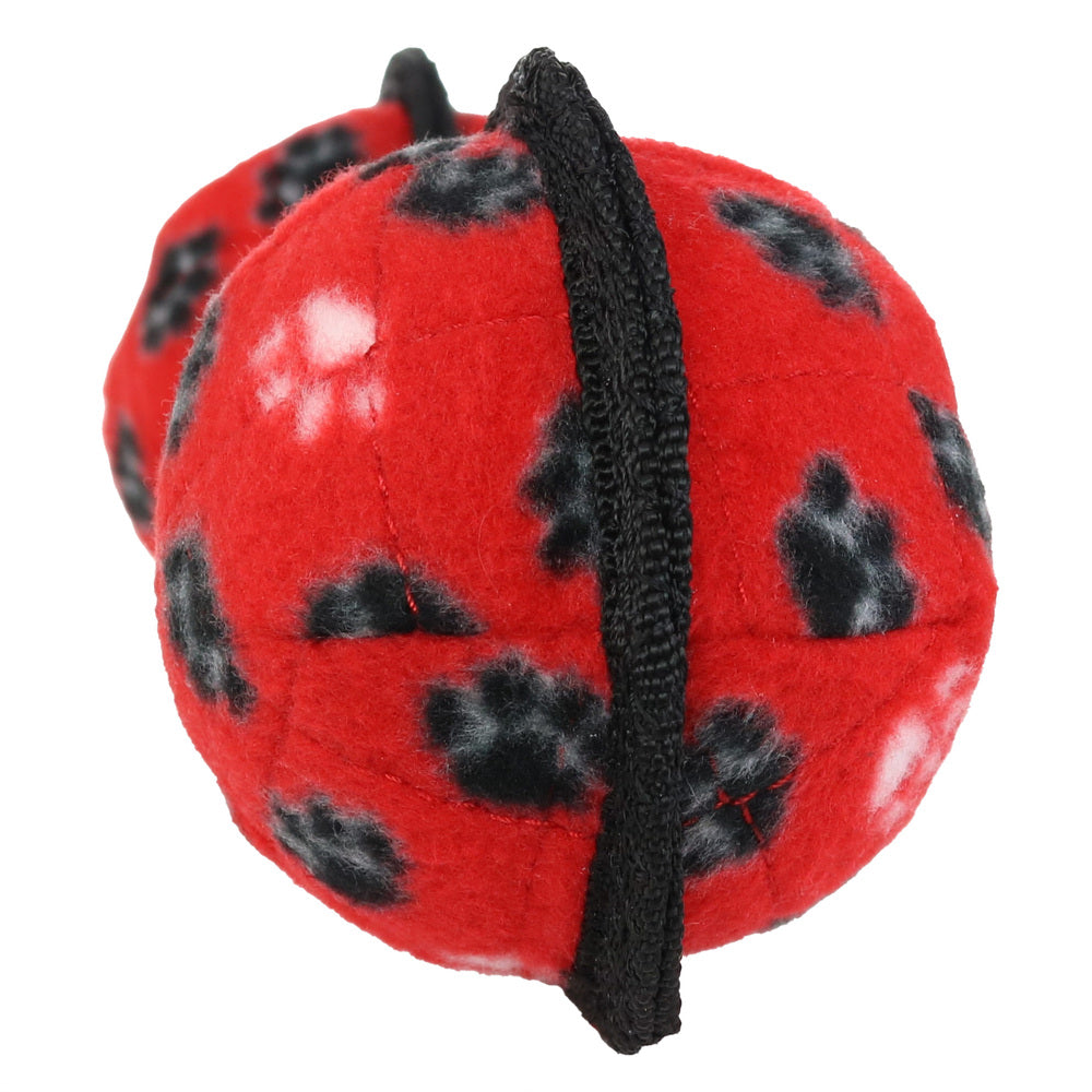 ジュニア　2ボールタグ　レッド　肉球柄