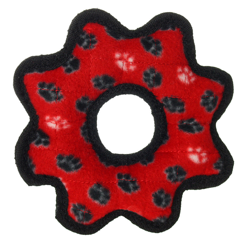 ジュニア　ギザギザリング　レッド　肉球柄